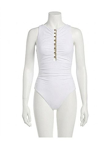 Miraclesuit Swizzle One Piece Swimsuit in White (view 1)