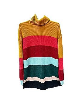 FARM Rio Boldly Striped Lurex Turtleneck Sweater Turtleneck Sweater (view 2)