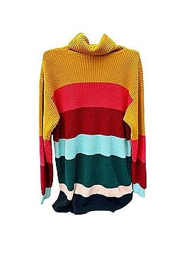 FARM Rio Boldly Striped Lurex Turtleneck Sweater Turtleneck Sweater (view 1)