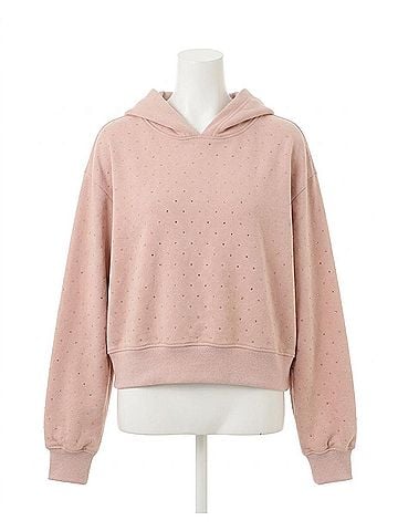 Generation Love Renae Crystal Hoodie in Dusty Pink (view 1)