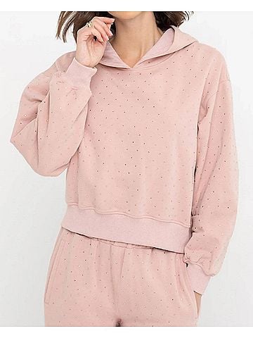 Generation Love Renae Crystal Hoodie in Dusty Pink (view 2)