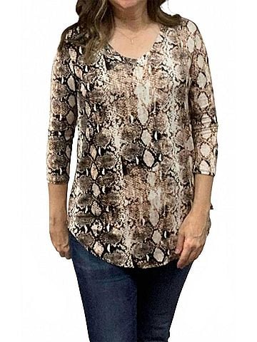 Reborn J Animal Print Top in Snakeskin (view 2)