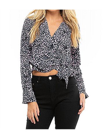 Blue Life Willa V-Neck Long Sleeve Top in Lilac (view 2)