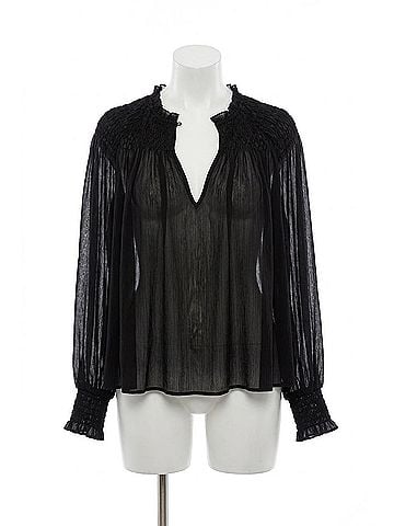 LoveShackFancy Fernanda Blouse in Black (view 1)