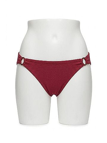 Helen Jon Tortoise Ring Hipster Bottom Bikini in Merlot (view 1)