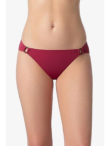 Helen Jon Tortoise Ring Hipster Bottom Bikini in Merlot (view 2)