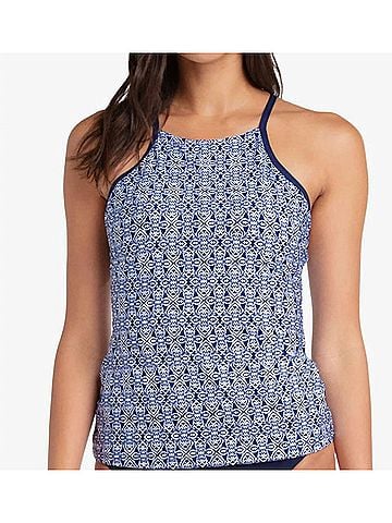 Helen Jon Racerback Tankini Top in Tangier &amp; Navy (view 2)