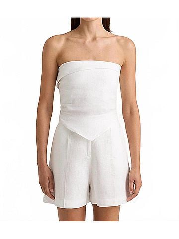 Faithfull the Brand Antibes Strapless Top in White (view 2)
