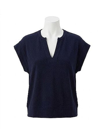 Fifteen Twenty Women's Morgan V Neck Top in Navy (view 1)