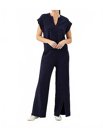 Fifteen Twenty Women's Morgan V Neck Top in Navy (view 2)