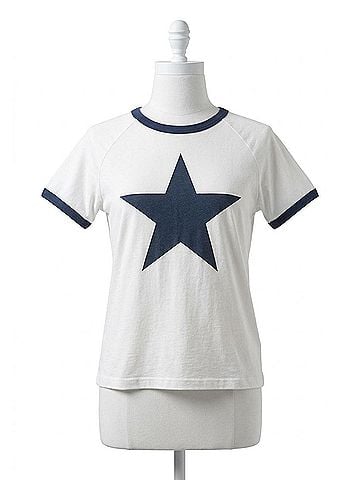Chaser Classic Star Vintage Ringer Tee With Star Print in White (view 1)