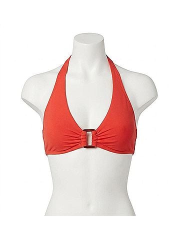 Helen Jon Tortoise Halter Bikini Top in Tropical Coral (view 1)