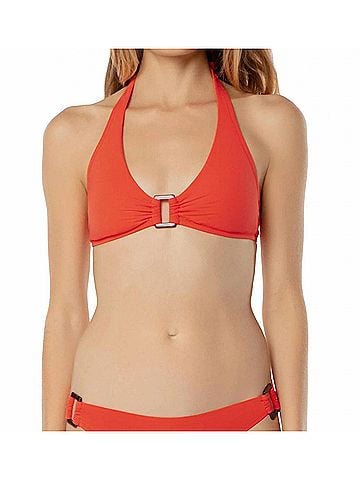 Helen Jon Tortoise Halter Bikini Top in Tropical Coral (view 2)