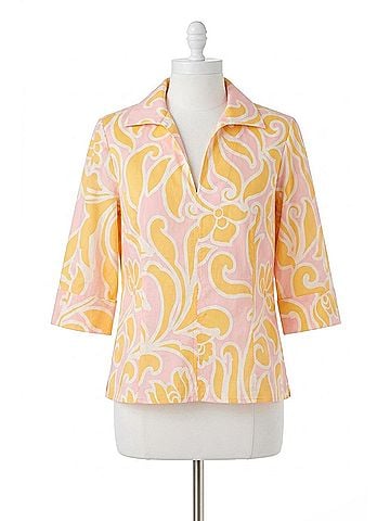 Finley Sunshine Scroll Swing Top in Orange (view 1)