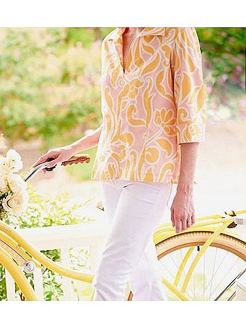 Finley Sunshine Scroll Swing Top in Orange (view 2)