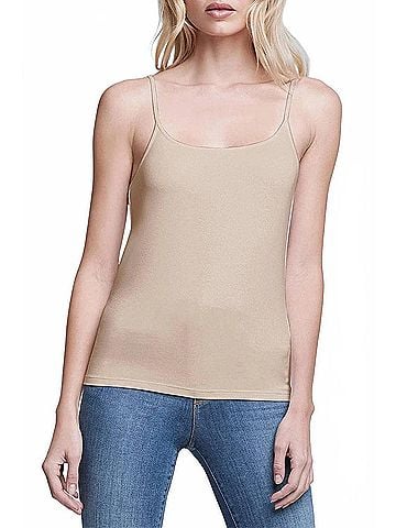 L'Agence Ella Spaghetti Tank Top in Nude (view 2)