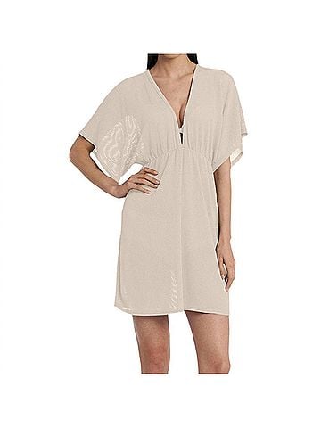 Jordan Taylor Gofret Dolman Sleeve V-Neck Tunic in Jor Beige (view 2)