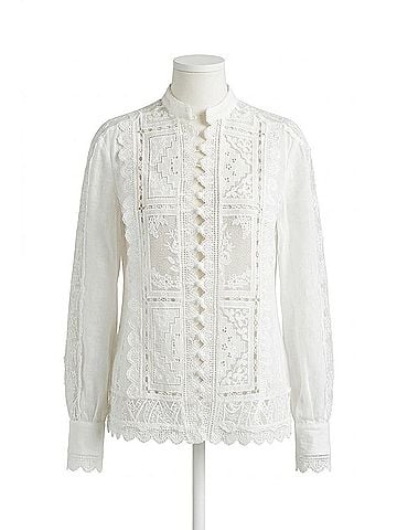 Zimmermann Aster Embroidered Blouse in Ivory (view 1)