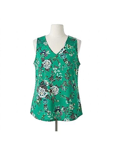 Daniel Rainn Floral Crochet Lace Sleeveless Blouse in Tropical Green (view 1)