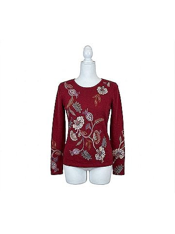 Johnny Was Long Sleeve Thermal Gineva Top in Biking Red (view 1)