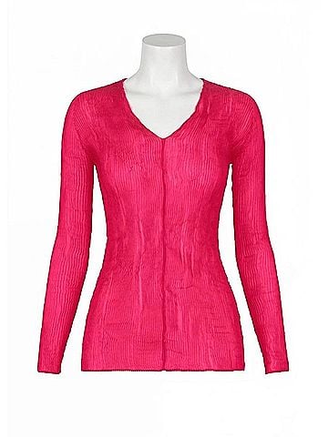 Issey Miyake Women's Chiffon Twist Top in Pink Robin (view 1)