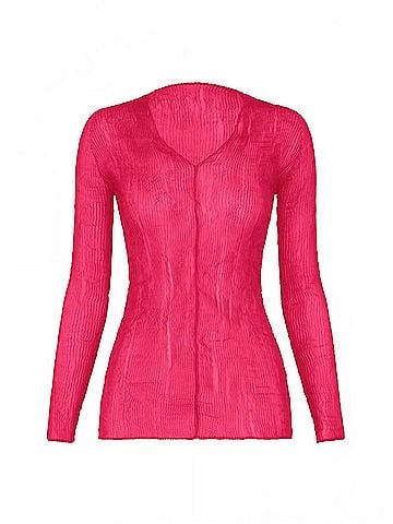 Issey Miyake Women's Chiffon Twist Top in Pink Robin (view 2)