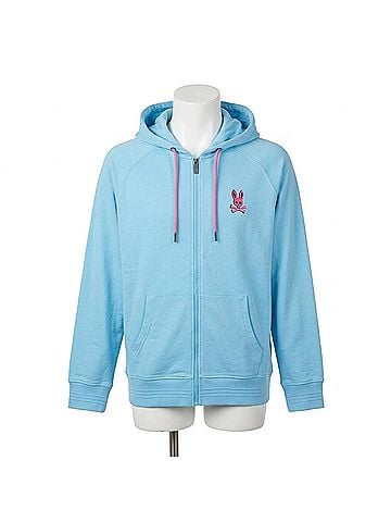 Psycho Bunny Men's Full Zip Hoodie in Glacial Blue (view 1)