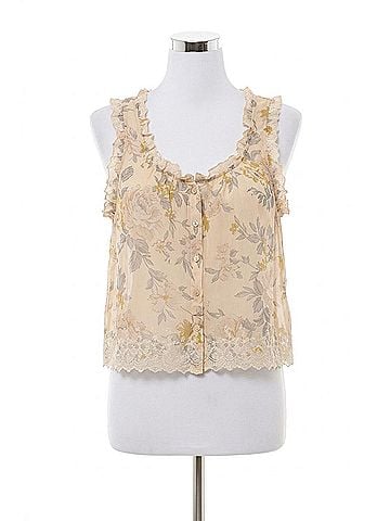 Dear John Ada Sleeveless Top With Embroidered Neckline in Tuscan Bouquet (view 1)