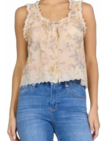 Dear John Ada Sleeveless Top With Embroidered Neckline in Tuscan Bouquet (view 2)