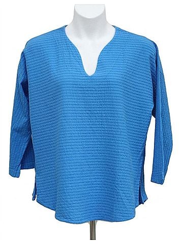 Athena Women's Mirage Cotton Gauze Top in Blue (view 1)