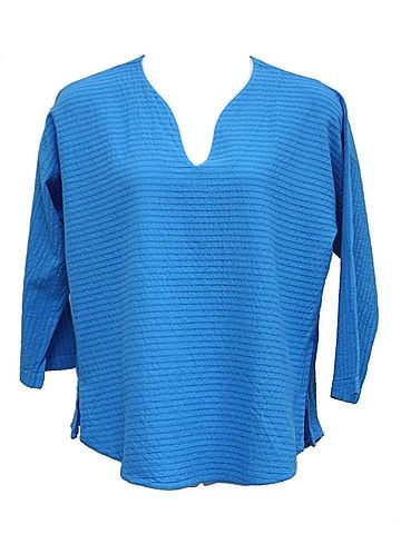 Athena Women's Mirage Cotton Gauze Top in Blue (view 2)
