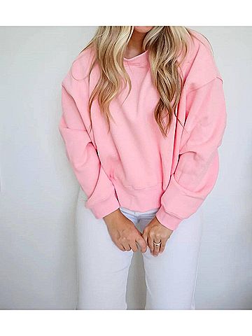 TCEC Women's Cozy Oversized Sweatshirt in Pink (view 2)