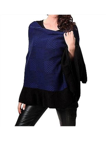 Angel Mixed Pattern Ruffled Wrap in Blackcobalt (view 2)