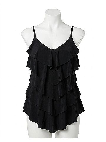 Trimshaper Rachel Tankini Top - Plus in Black (view 1)