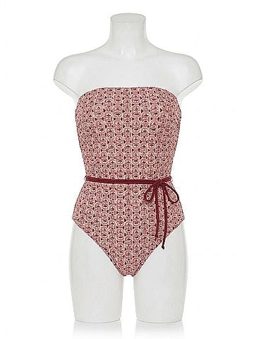 Helen Jon Belted Bandeau One-Piece in Links (view 1)