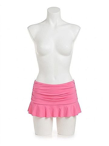 La Blanca Island Goddess Ruffle Skirted Bottom Bikini in Rose Pink (view 1)