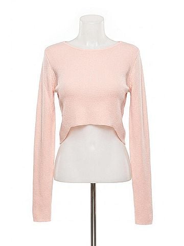 Asilio Bridge Of Lies Knit Crop Top in Blush (view 1)