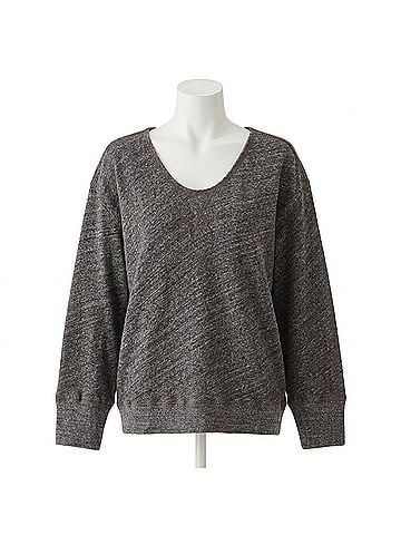 Steven Alan Women French Terry Pullover Sweatshirt in Gray (view 1)