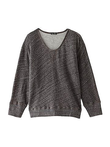 Steven Alan Women French Terry Pullover Sweatshirt in Gray (view 2)
