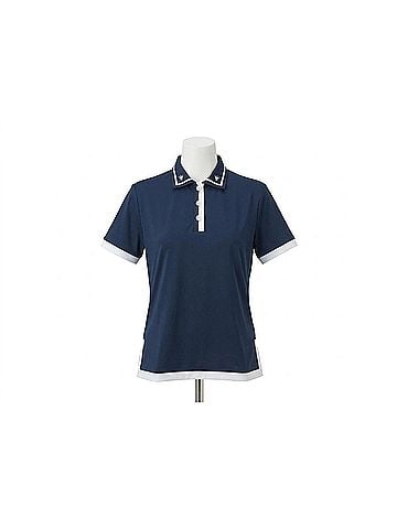Tilley Boxy Lightweight Knit Polo in Navy/White (view 1)