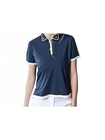 Tilley Boxy Lightweight Knit Polo in Navy/White (view 2)
