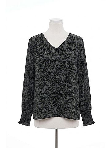 Sail to Sable Animal Print Top in Black (view 1)