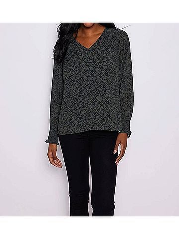 Sail to Sable Animal Print Top in Black (view 2)
