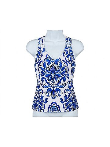 24th & Ocean Cutout Strap Tankini Top in Talavera Periwinkle (view 1)
