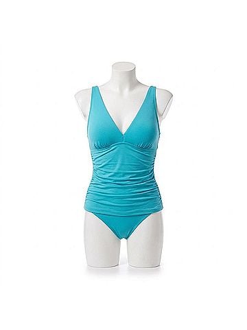 Jantzen Amber V-Neck Tankini in Calypso Blue (view 1)