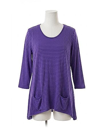 Kleen Tonal Striped Pocket Tunic in Violet (view 1)