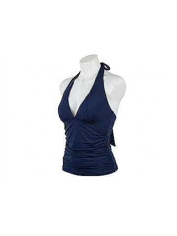La Blanca Island Goddess Halter Tankini Top in Indigo (view 1)