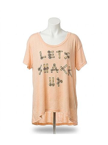 Wildfox Let's Shack Up Lazy Weekend Tee in Coral Shell (view 1)