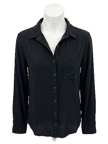 hello nite Perfectly Soft Button Up Shirt in Black (view 1)