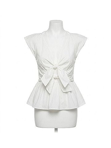 Hunter Bell Everly Tie Front Detail Top in White (view 1)
